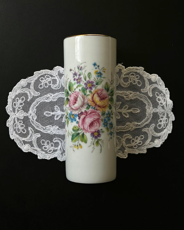 Small Porcelain Vase with Floral Bouquet