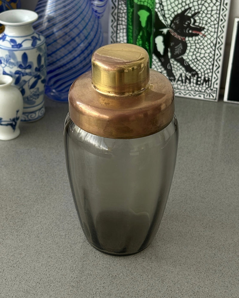 Rare Smoked Glass & Copper Shaker