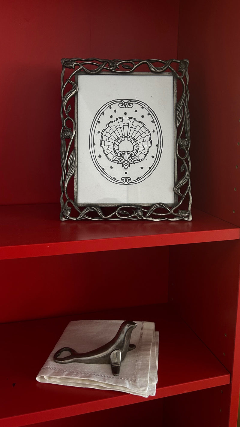 Art Nouveau Pewter Ornate Frame