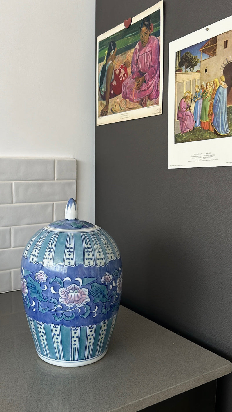 Large Hand Painted Chinese Jar