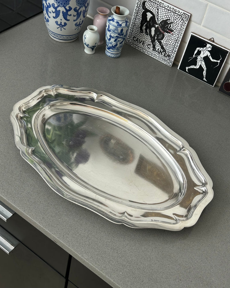 Large French Silver Plated Serving Tray