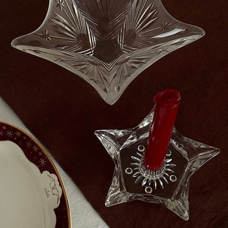 Star Shaped Glass Candleholder