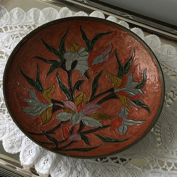 Enameled Brass Dish