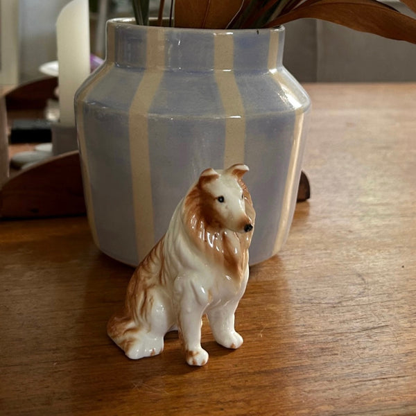 Porcelain Collie Dog Small Figurine