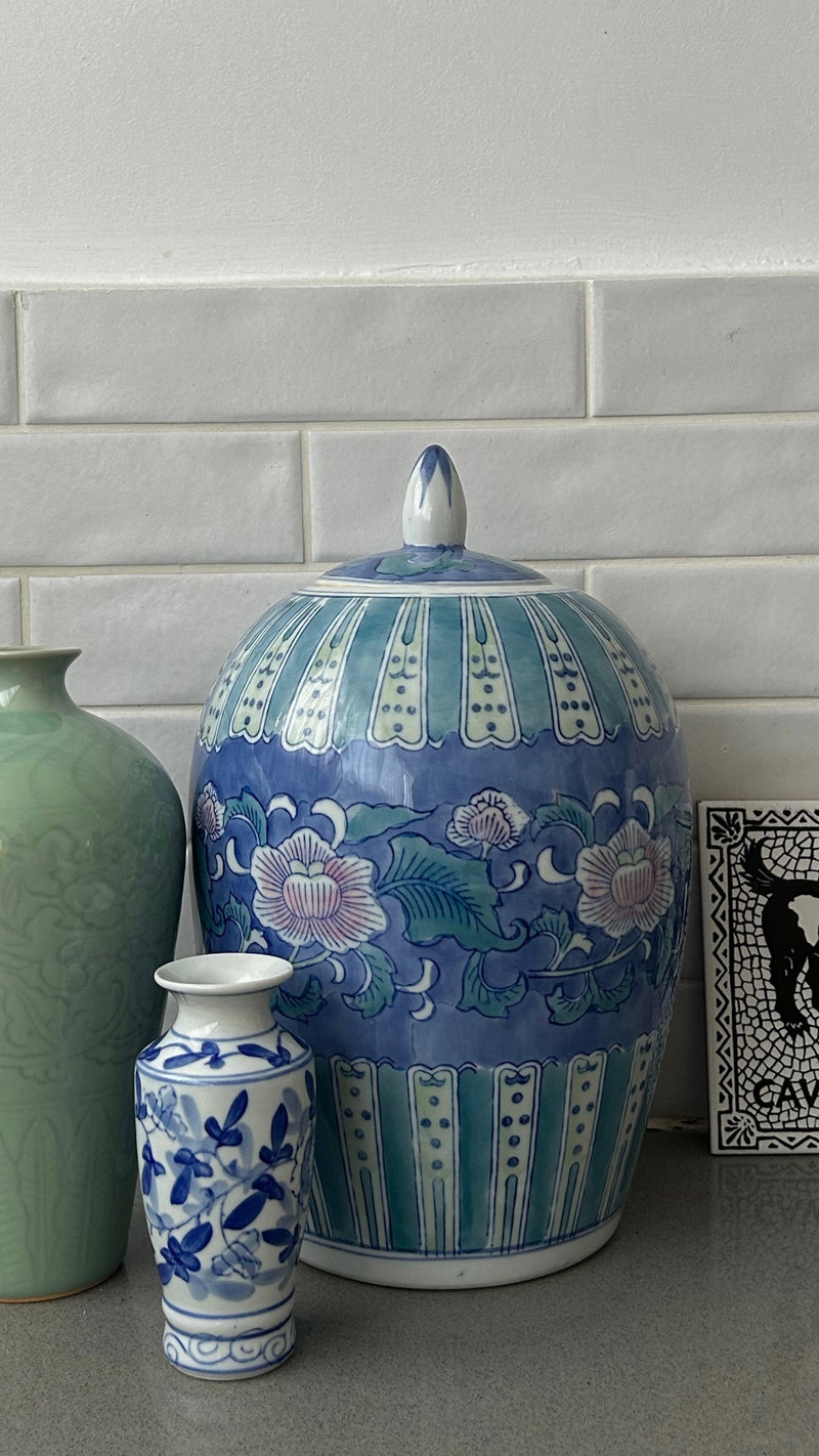 Large Hand Painted Chinese Jar