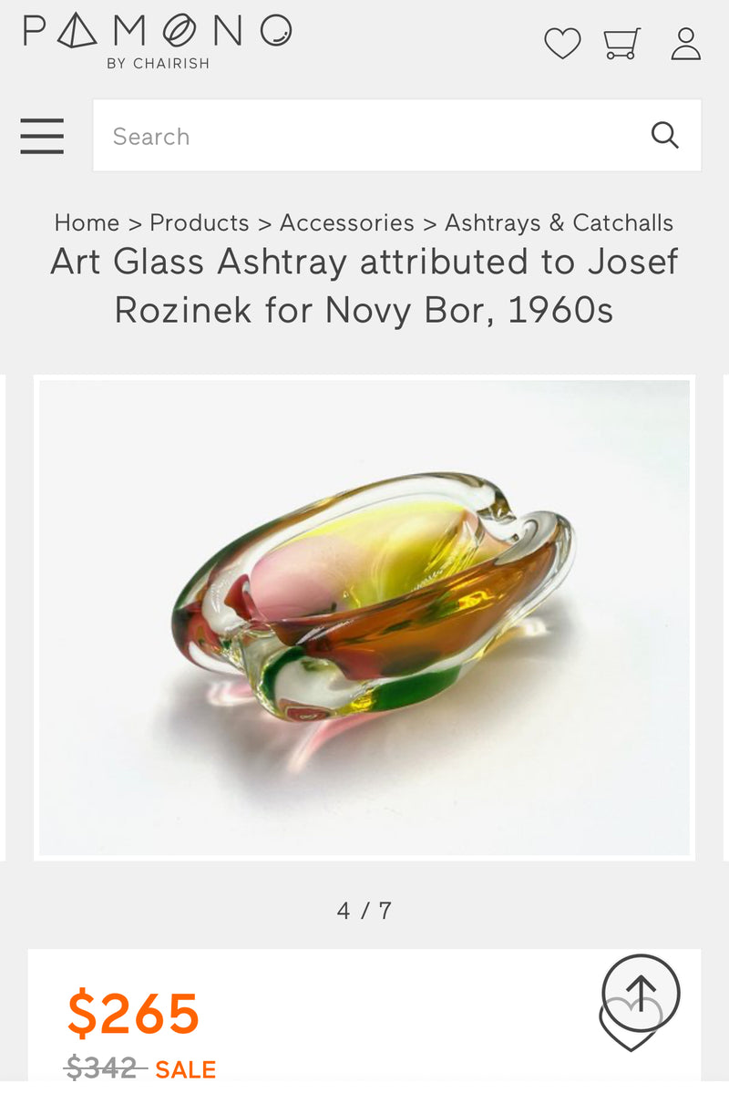 Rare Sommerso Art Glass Bowl by Josef Rozinek