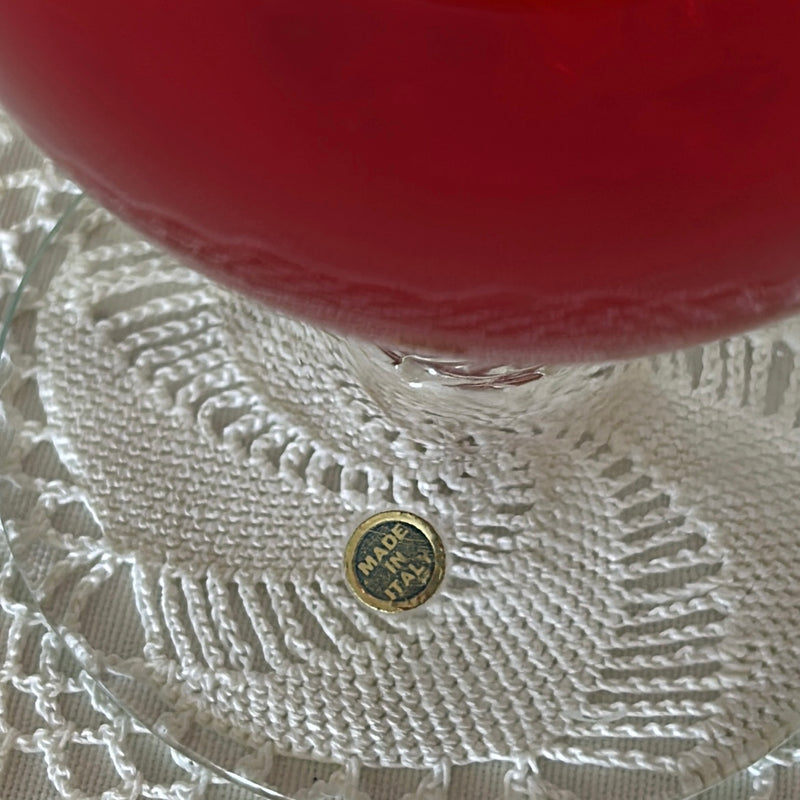 Italian Red Glass Pitcher