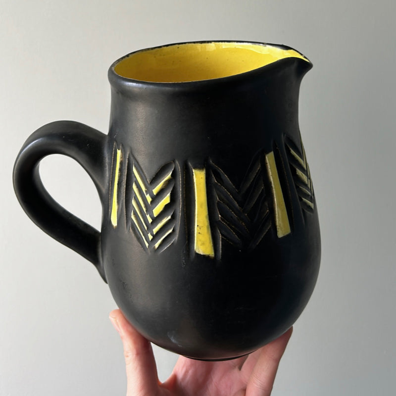 Black & Yellow Ceramic Pitcher