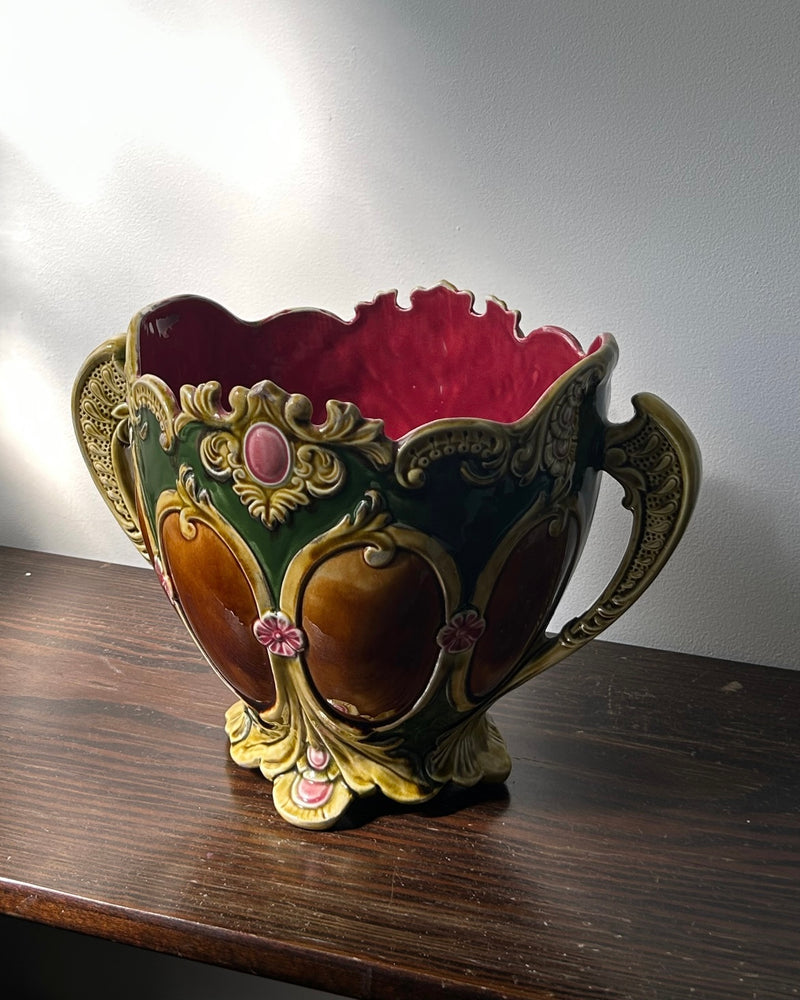 Rare Art Nouveau Onnaing (France) Cachepot, 1900s