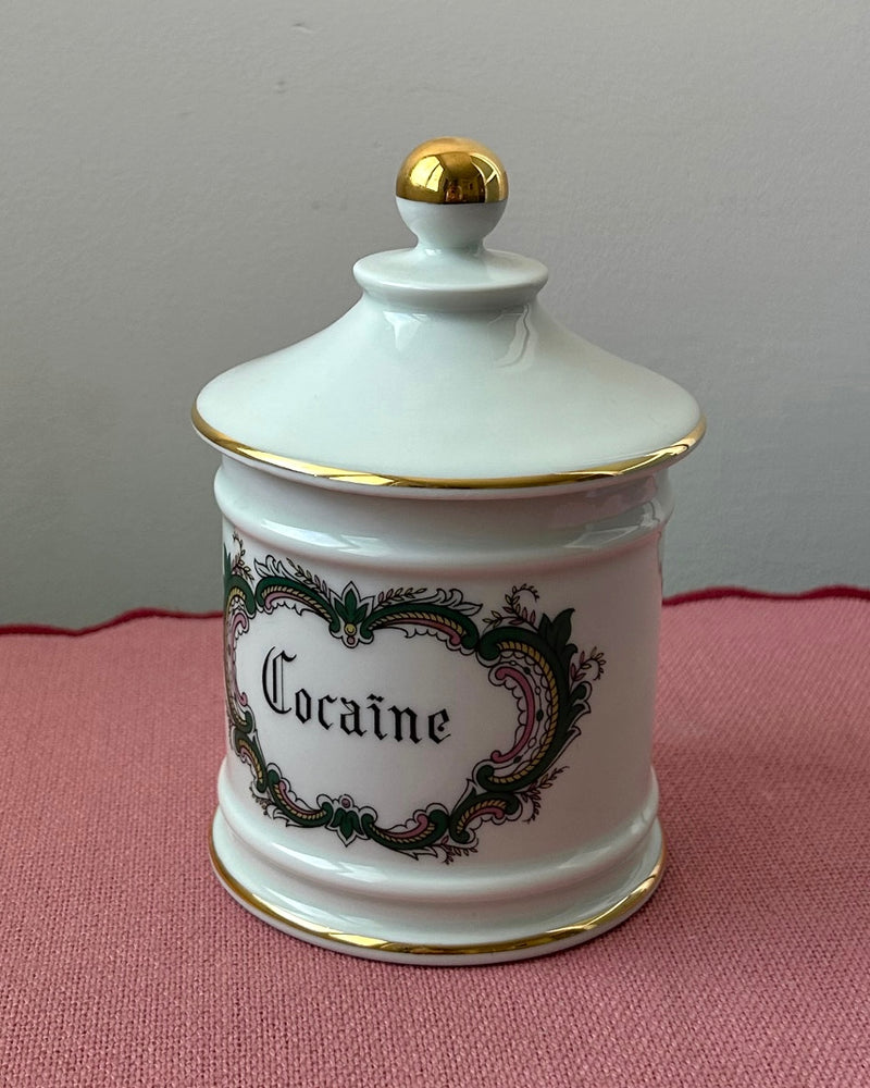 Very Rare Limoges Apothecary Jar Cocaïne