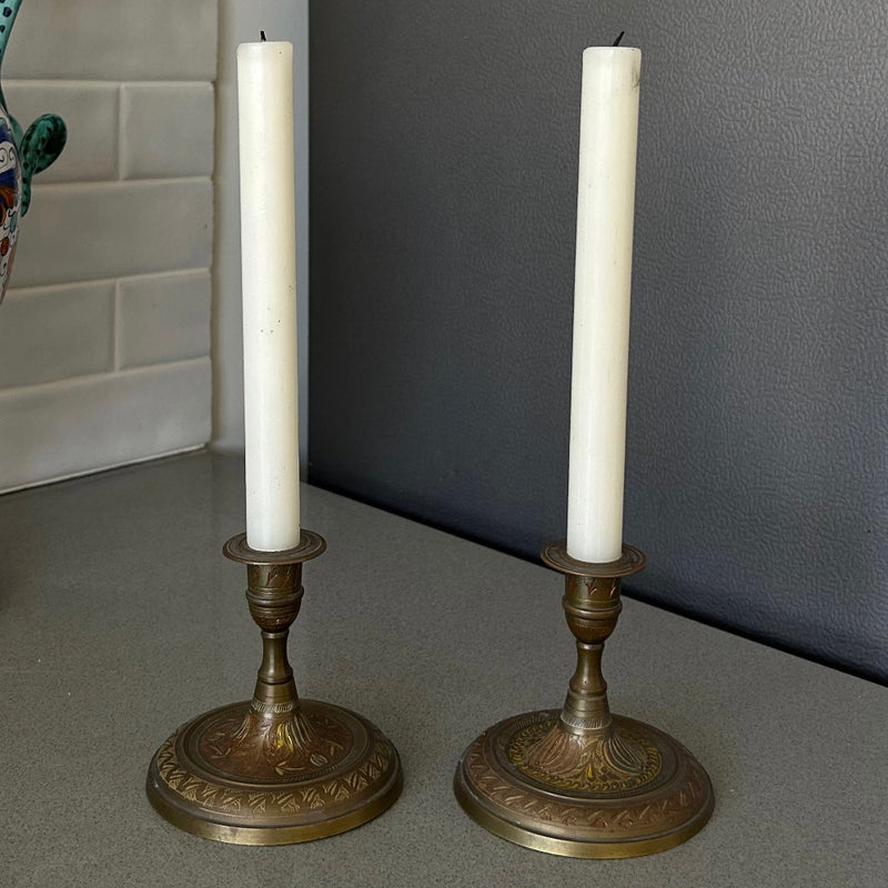 Pair of Brass Candleholders