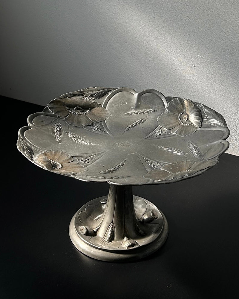Art Nouveau Pewter Pedestal Dish (M)