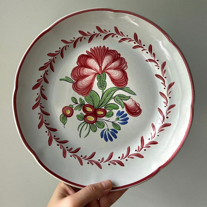 Antique Hand Painted French Faience Plate