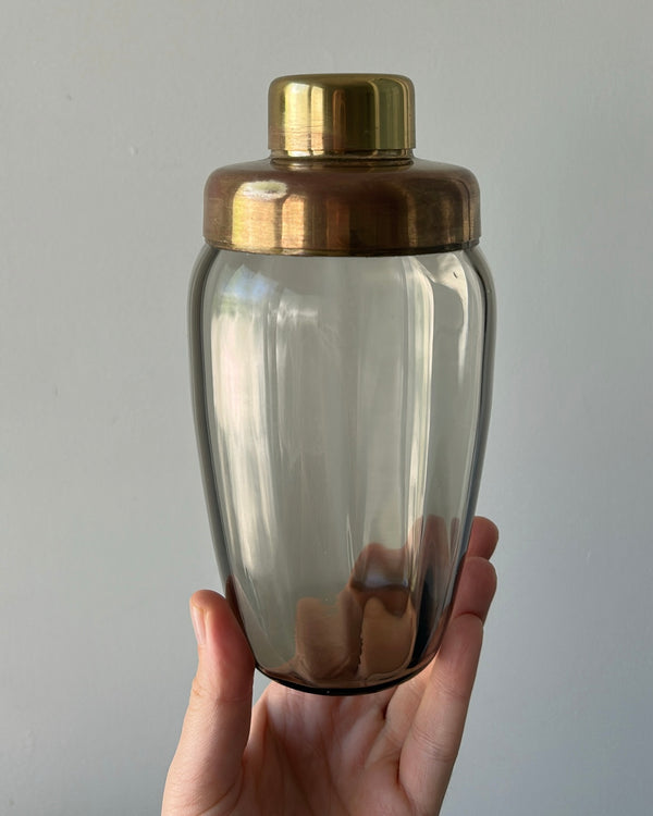 Rare Smoked Glass & Copper Shaker
