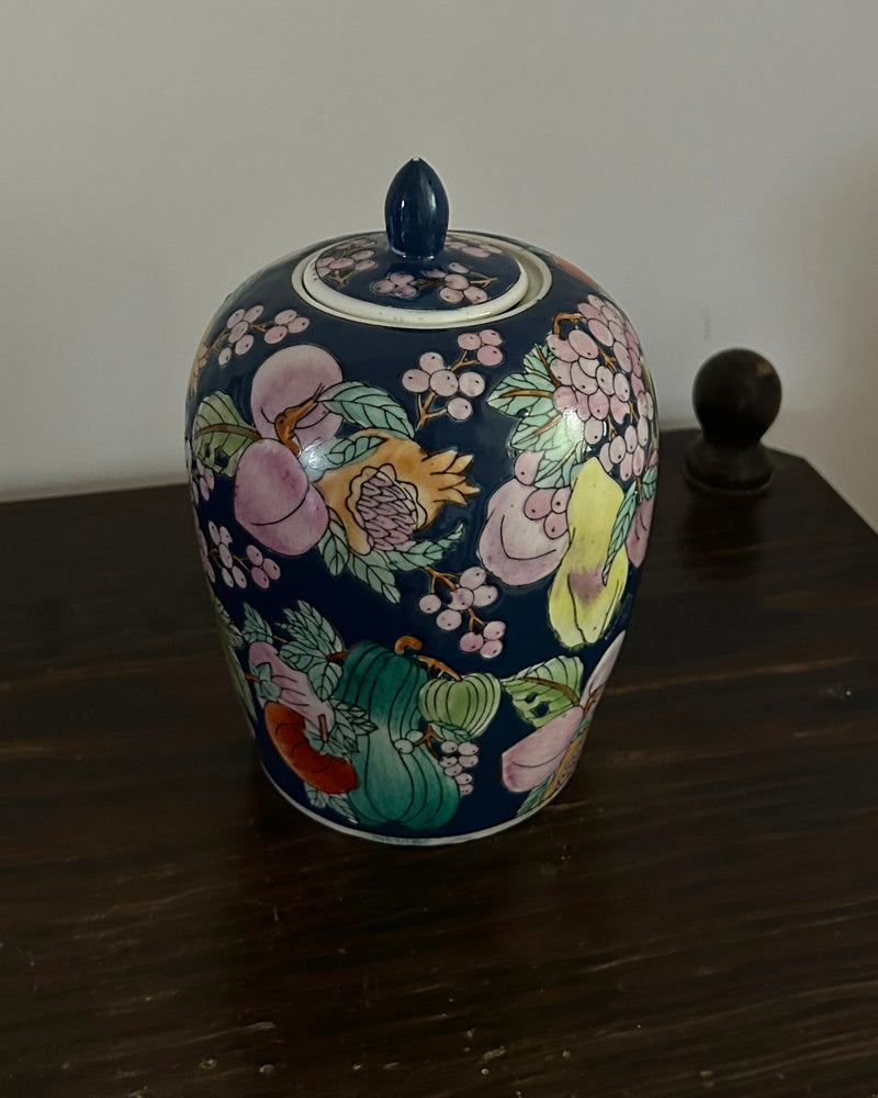 Colorful Hand Painted Ceramic Ginger Jar