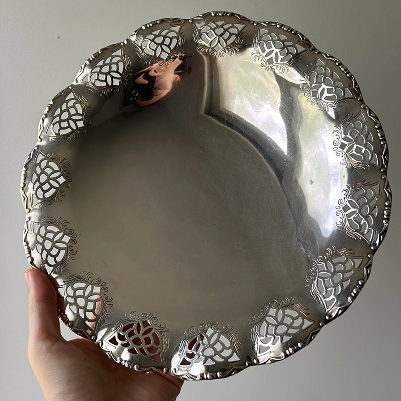 Art Nouveau Silver Plated Footed Dish