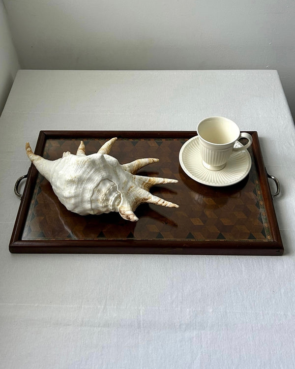 Large Art Deco Wooden Marquetry Tray