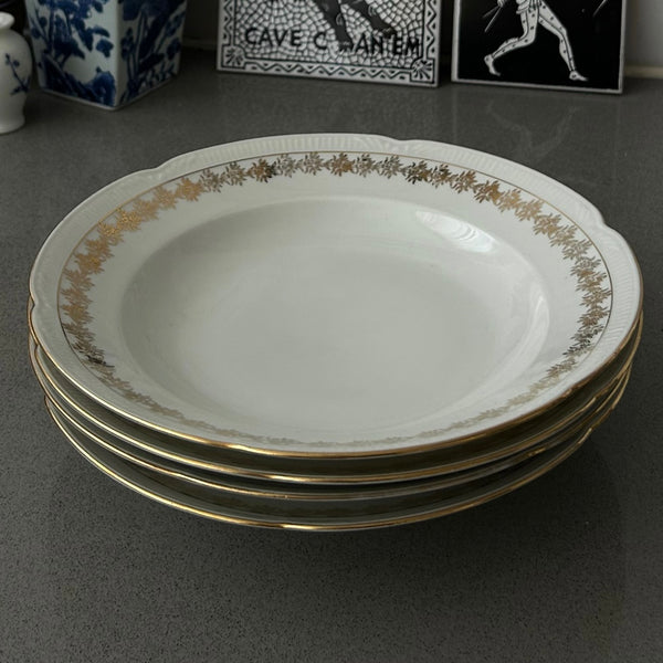 Gold & White Porcelain Plates