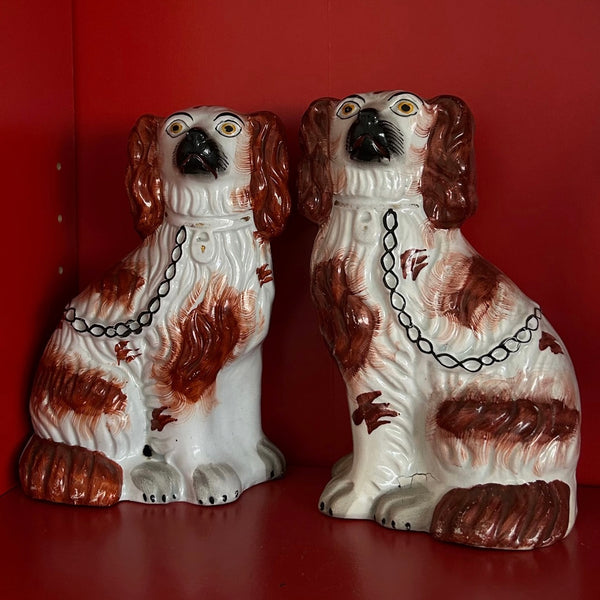 Antique Pair of Staffordshire Dogs 1880s