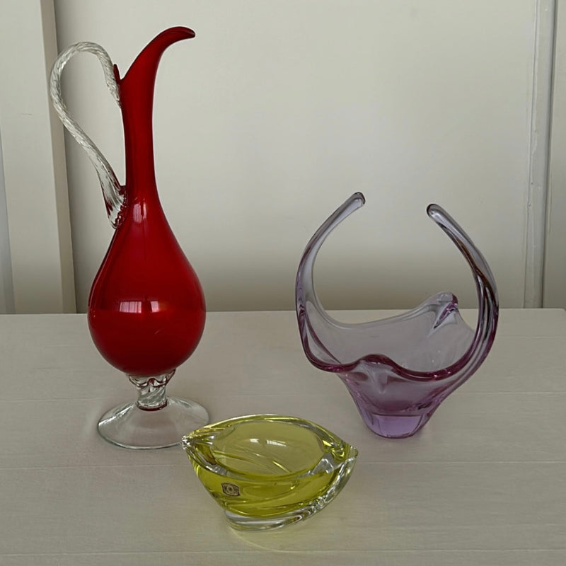 Italian Red Glass Pitcher