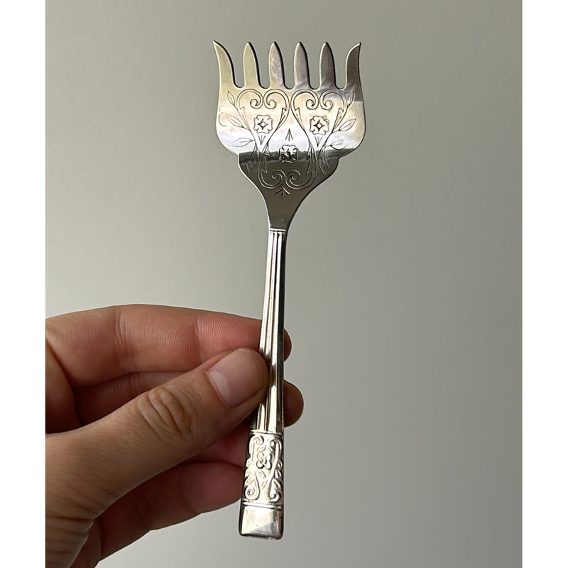 Antique Silver Plated Sardine Fork