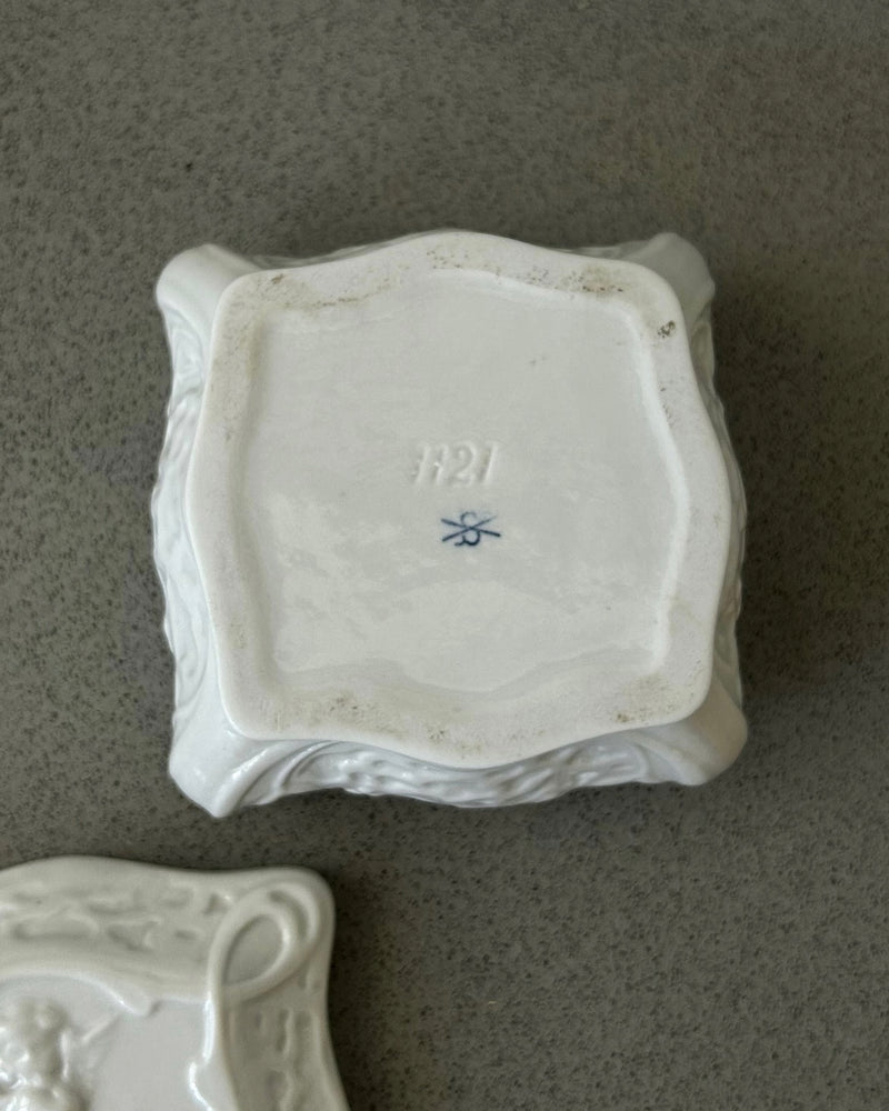 Rare Art Nouveau Bisque Porcelain Trinket Box