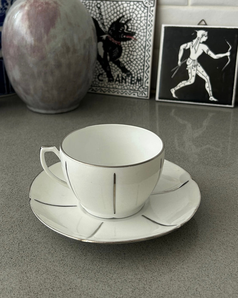 Art Deco Limoges Porcelain Cup and Saucer