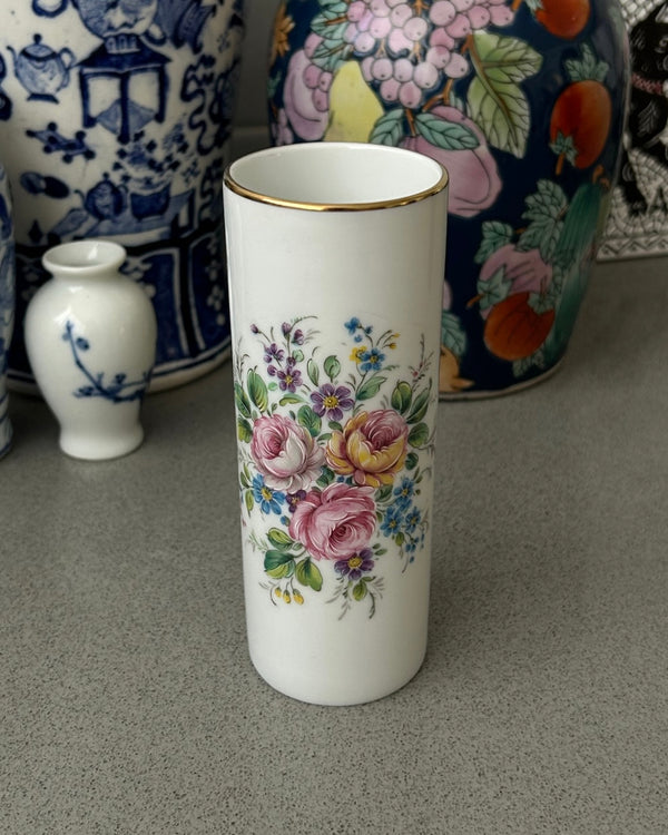 Small Porcelain Vase with Floral Bouquet