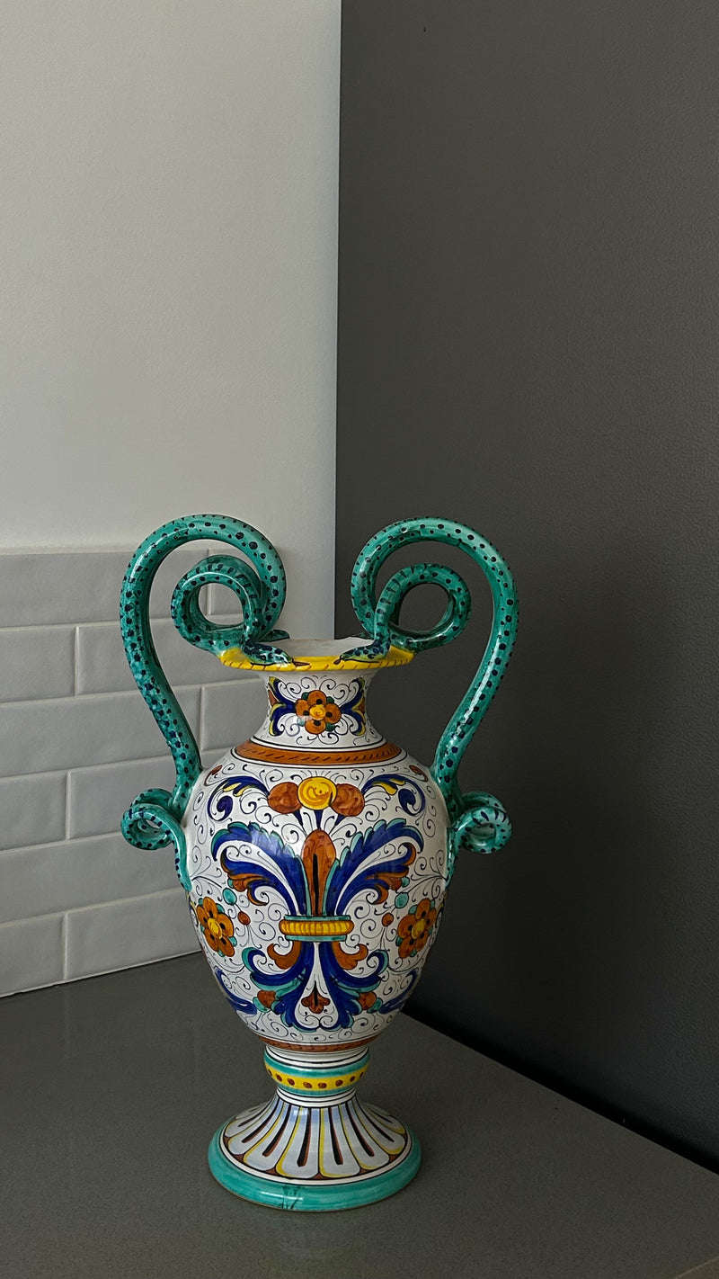 Deruta Ceramic Big Hand Painted Amphora