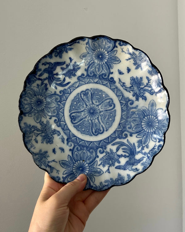 Antique Arita Imari Blue & White Porcelain Plate