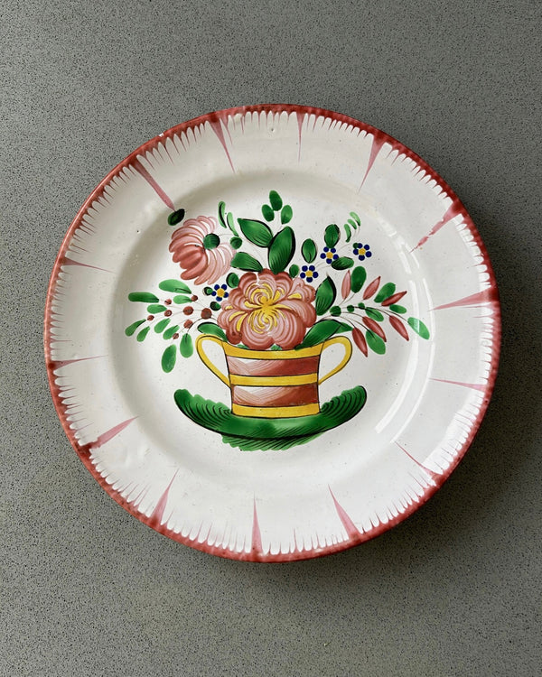 Antique Hand Painted Strasbourg Faience Plate
