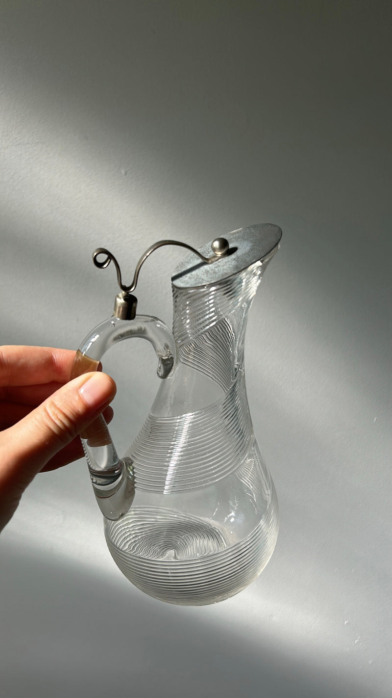 Glass & Metal Oil Pitcher