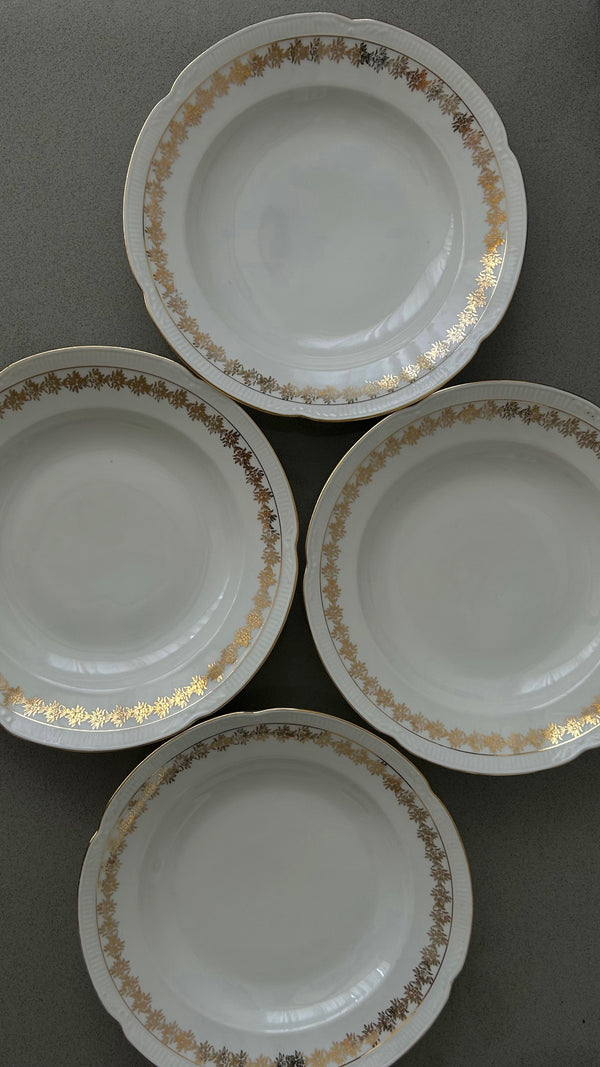 Gold & White Porcelain Plates