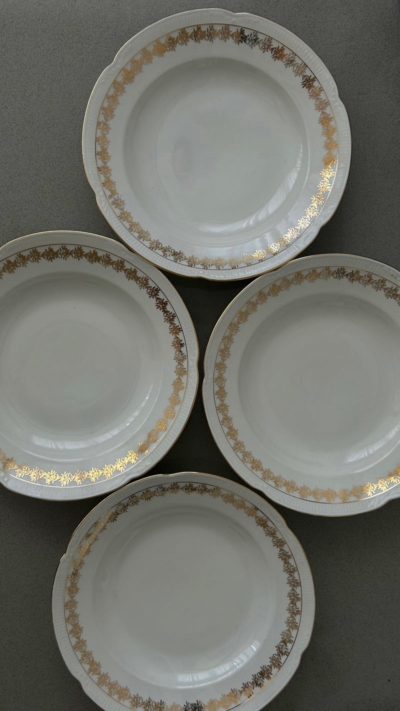 Gold & White Porcelain Plates