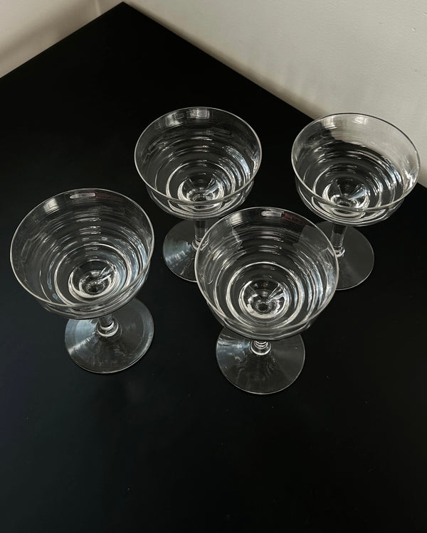 Set of 4 Wavy Coupe Cocktail or Dessert Glasses