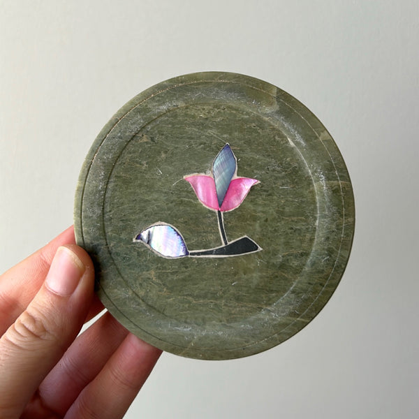 Set of Soapstone & Mother of Pearl Coasters