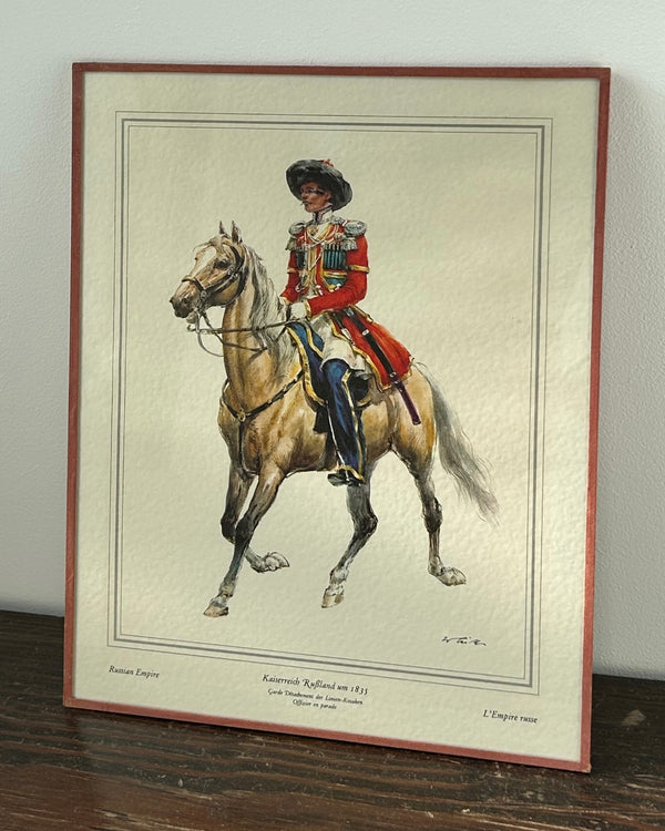 Framed Print Russian Empire Officer 19th Century Mounted Officers by W.Tritt