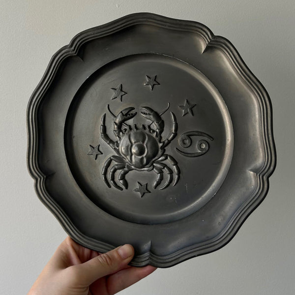 Cancer Zodiac Pewter Decorative Plate