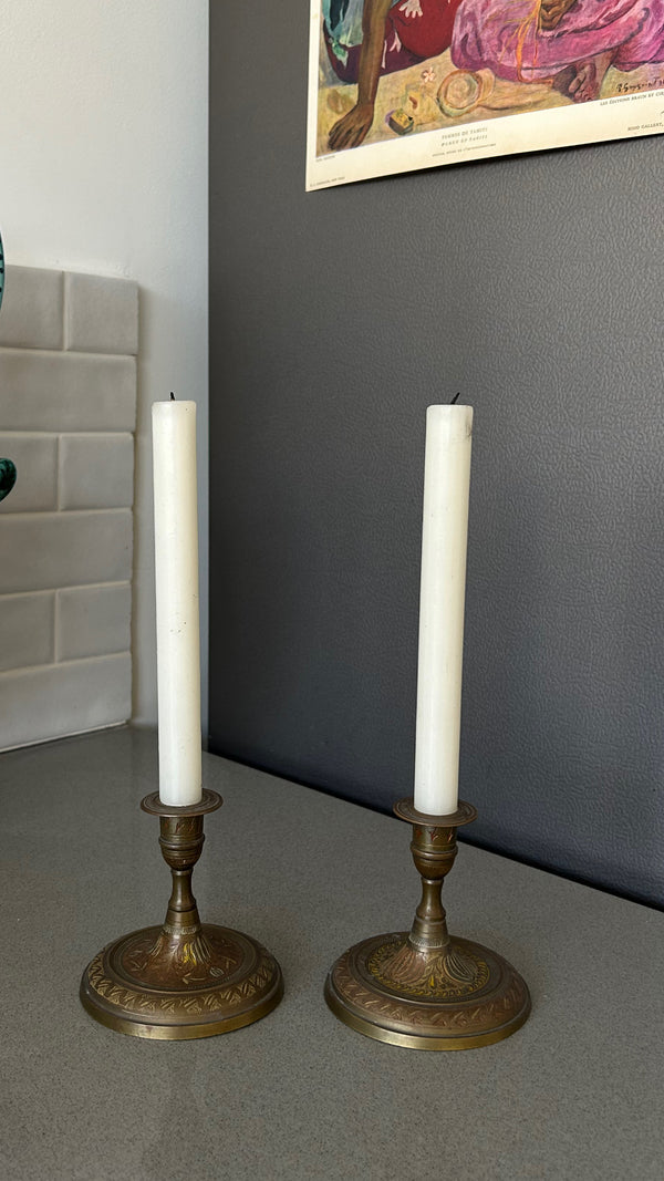 Pair of Brass Candleholders