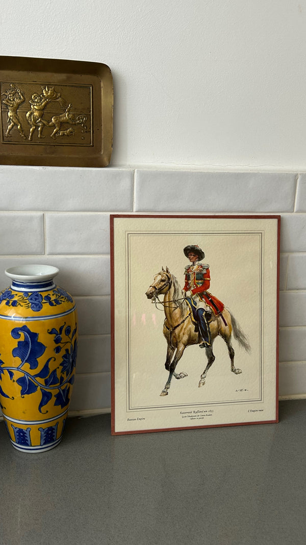 Framed Print Russian Empire Officer 19th Century Mounted Officers by W.Tritt