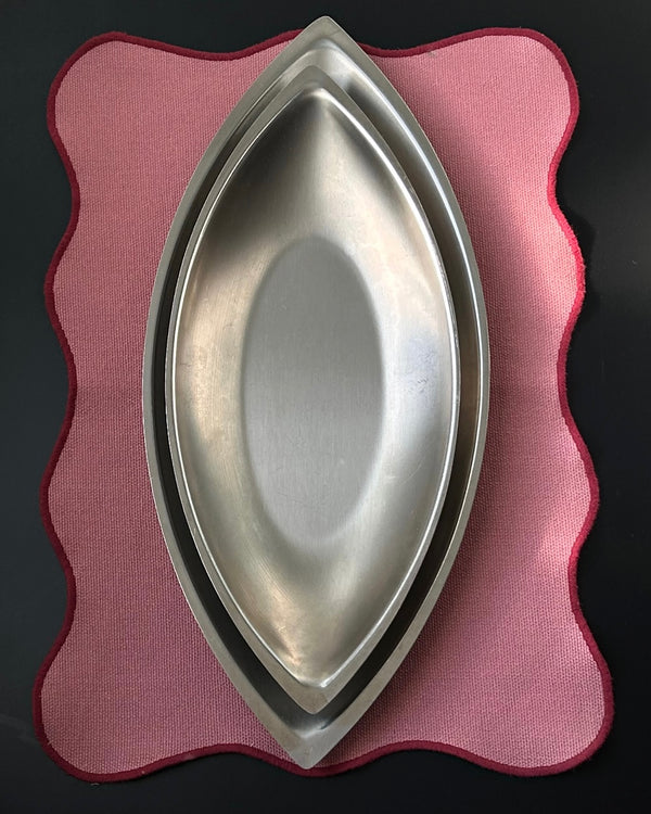 Pair of Stainless Steel Trays (L)