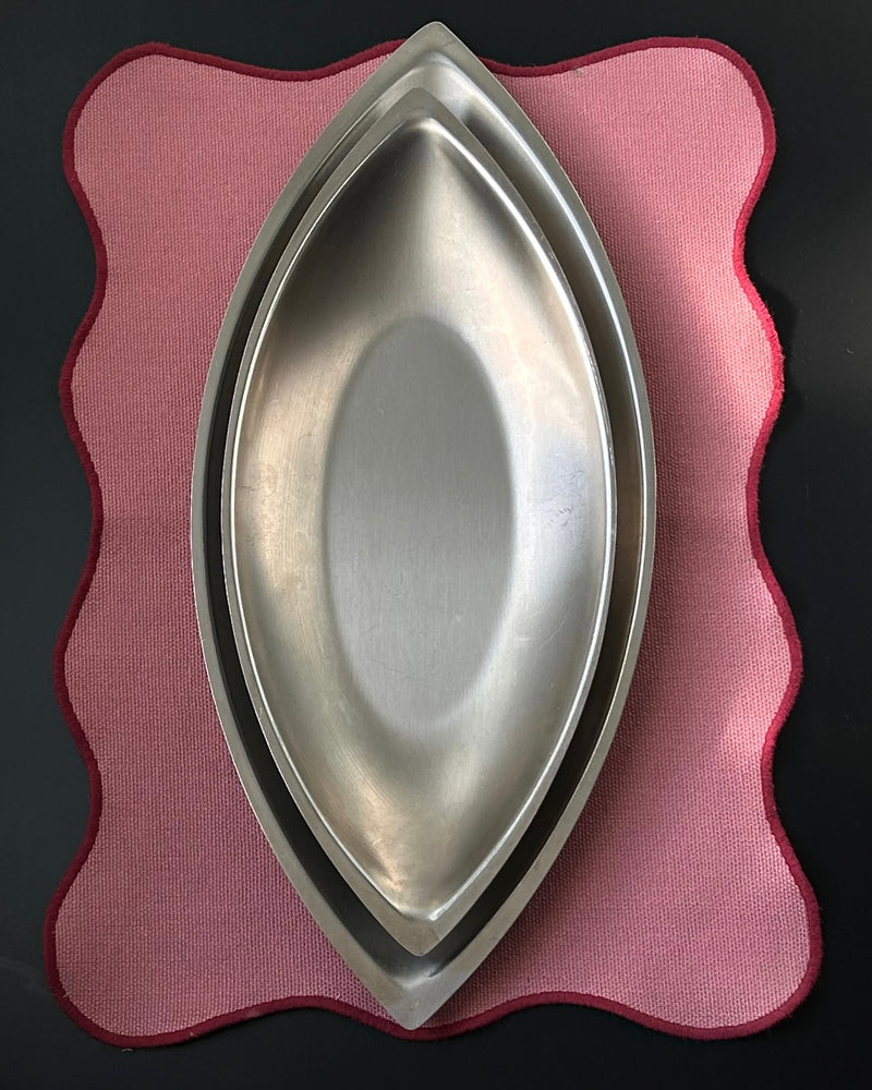 Pair of Stainless Steel Trays (L)