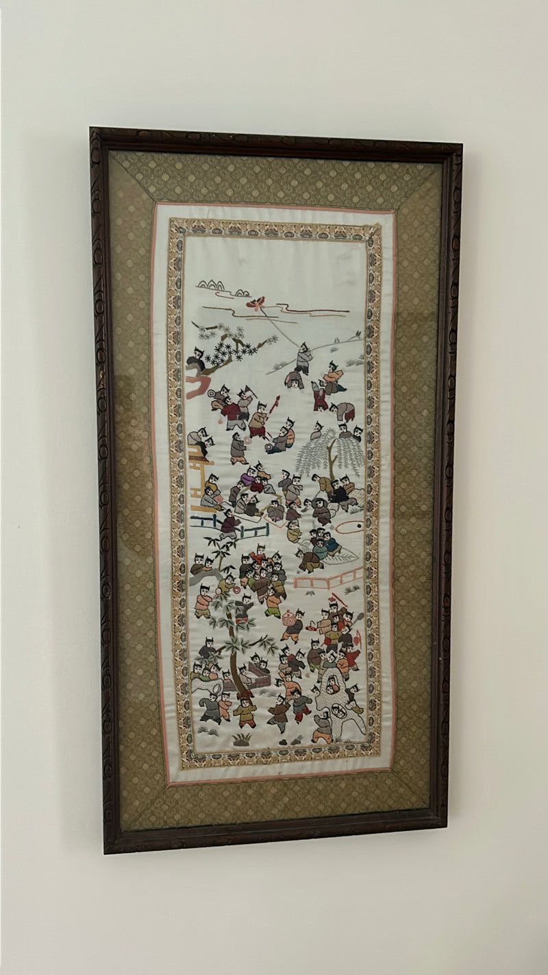 Rare Chinese Silk Embroidered Panel