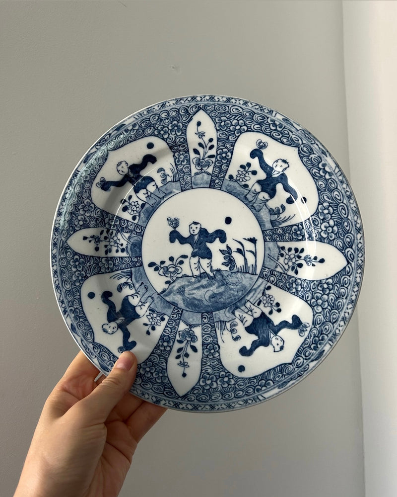 Antique Chinese Blue & White Porcelain Plate