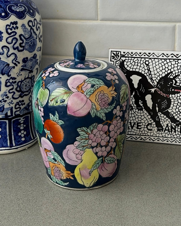 Colorful Hand Painted Ceramic Ginger Jar