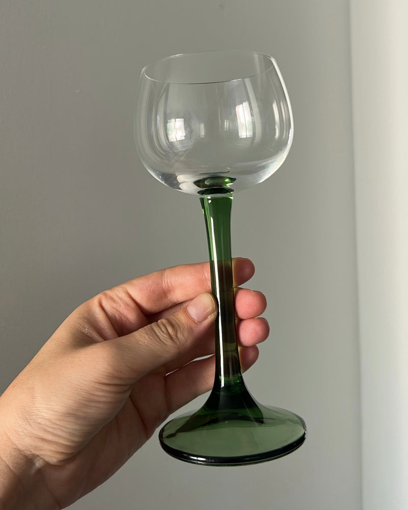 Set Of 4 Green Stem Glasses
