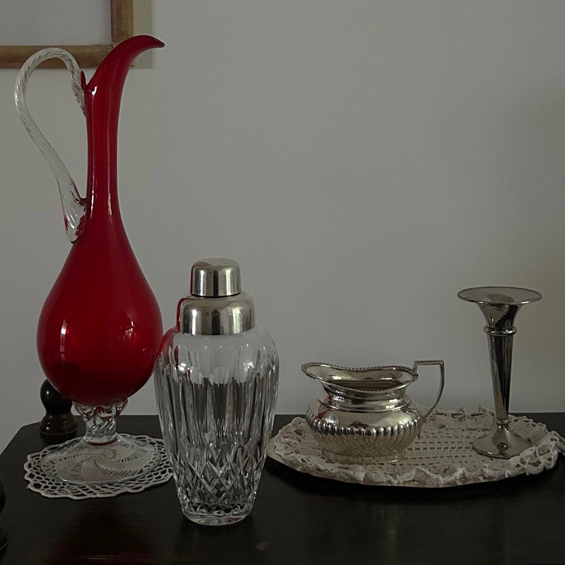 Italian Red Glass Pitcher