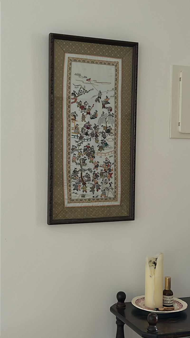 Rare Chinese Silk Embroidered Panel