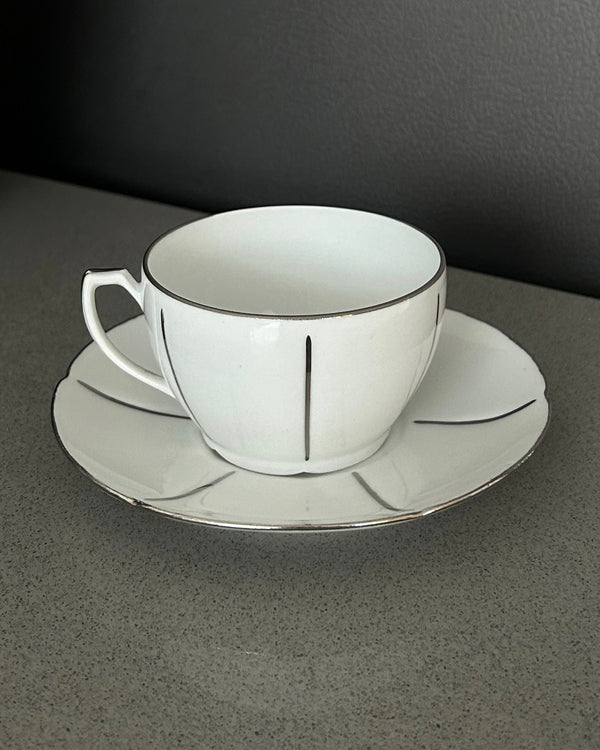 Art Deco Limoges Porcelain Cup and Saucer