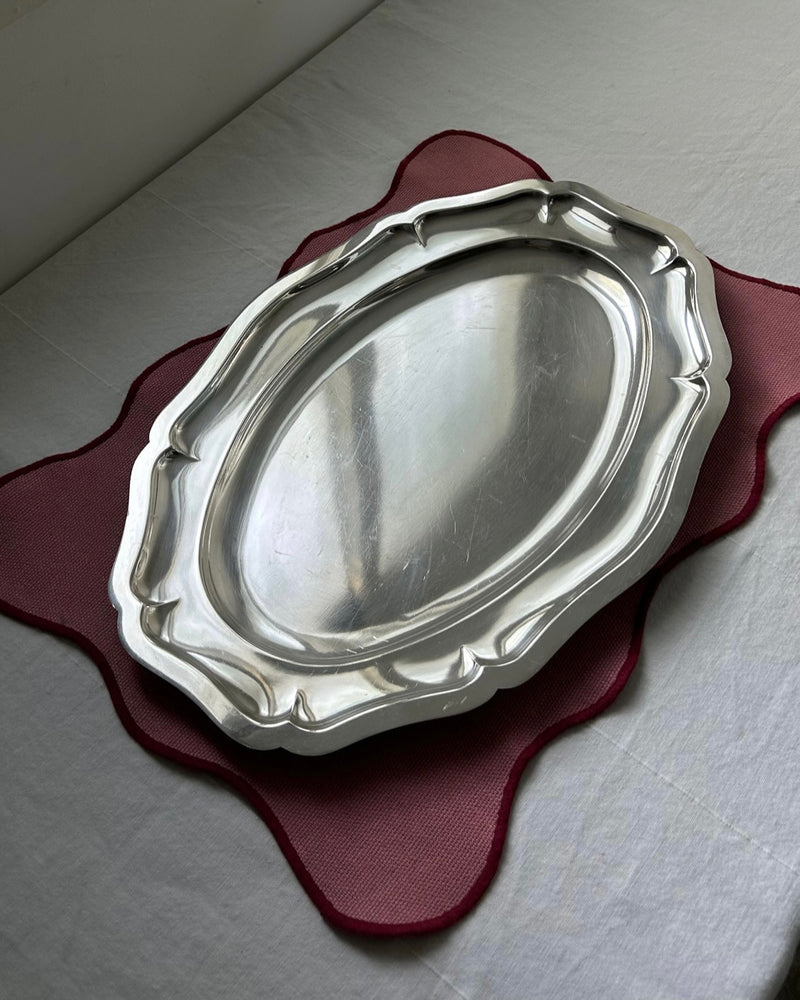Large French Silver Plated Serving Tray
